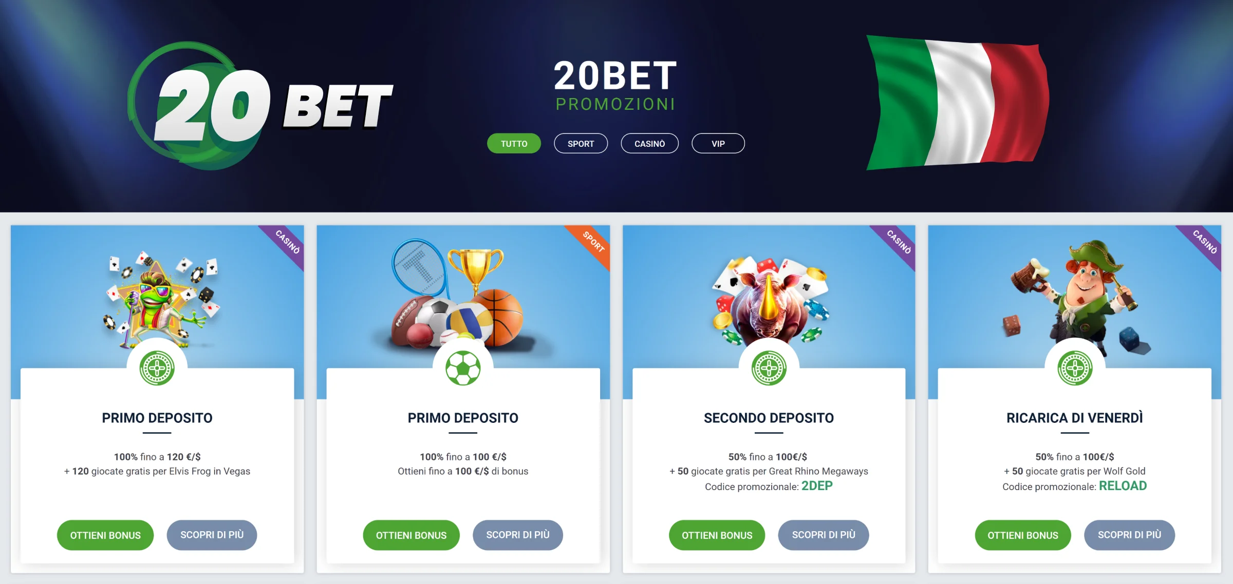 20Bet Offerte